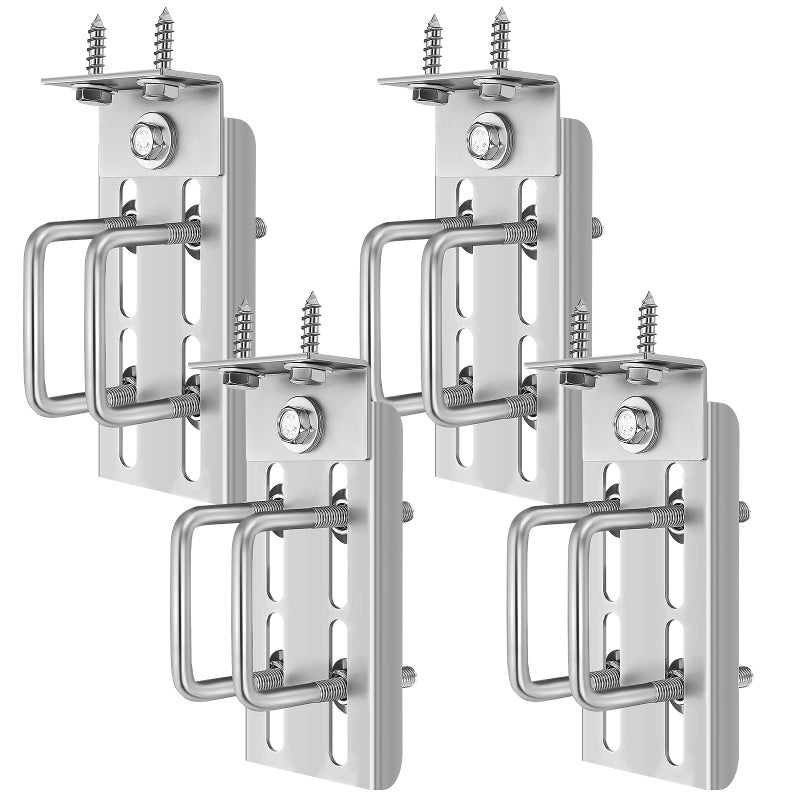 Yaocom 2 Sets 8"" Boat Trailer Bunk Brackets, Galvanized Double U Bolt Swivel Top Bunk Bracket Kit for 1.5"" x 3"", 2"" x 3"", 3"" x 3"" Boat Trailer Cross Member, Boat Trailer Bunk Brackets - Image 1